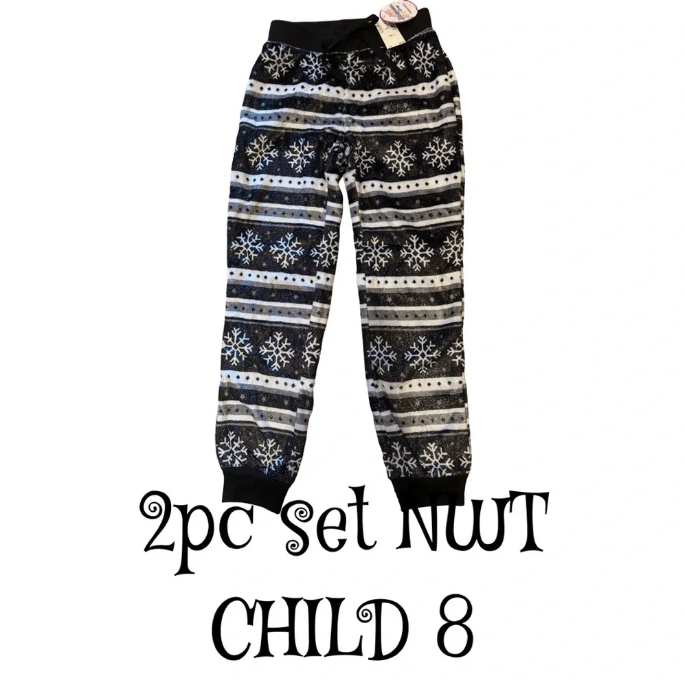 JUSTICE kids 2pc pajama set  TIS THE SEASON TO BE SLEEPY NWT